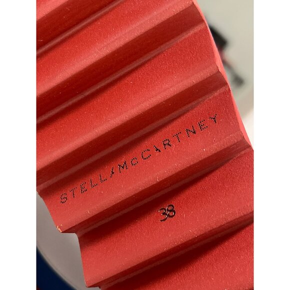 NEW Stella McCartney Logo Elyse White Platform Sneakers Size 8 Red Blue Soles - Picture 7 of 11